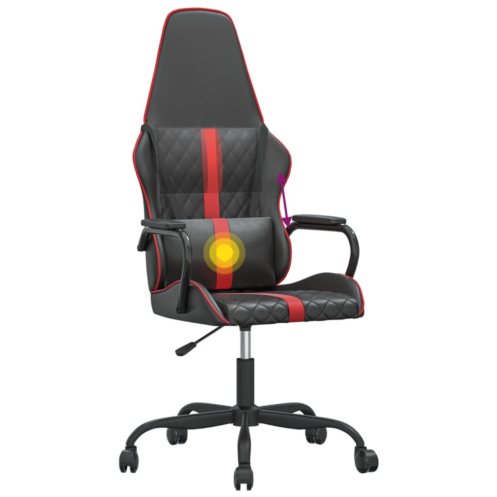 vidaXL Masažna igraća stolica crveno-crna od umjetne kože