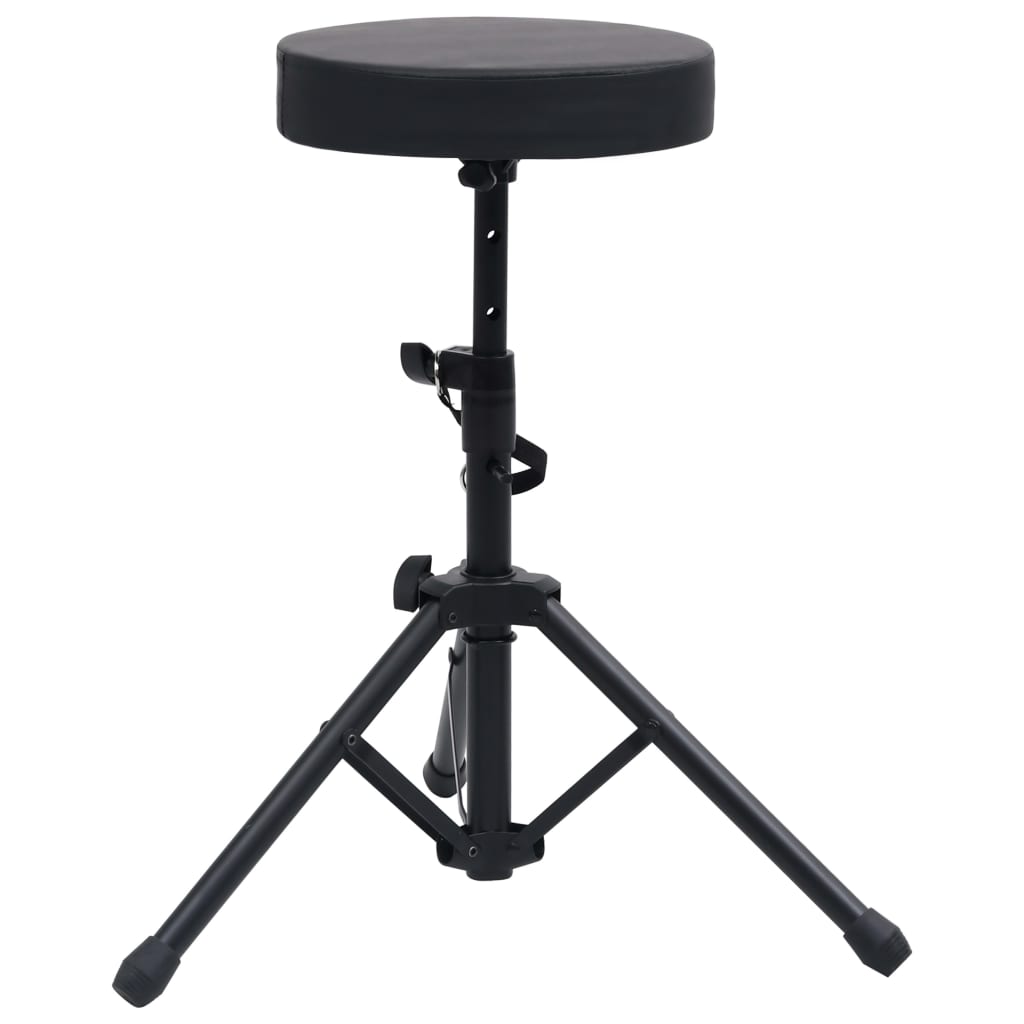 vidaXL Podesivi stolac za bubnjeve crni okrugli