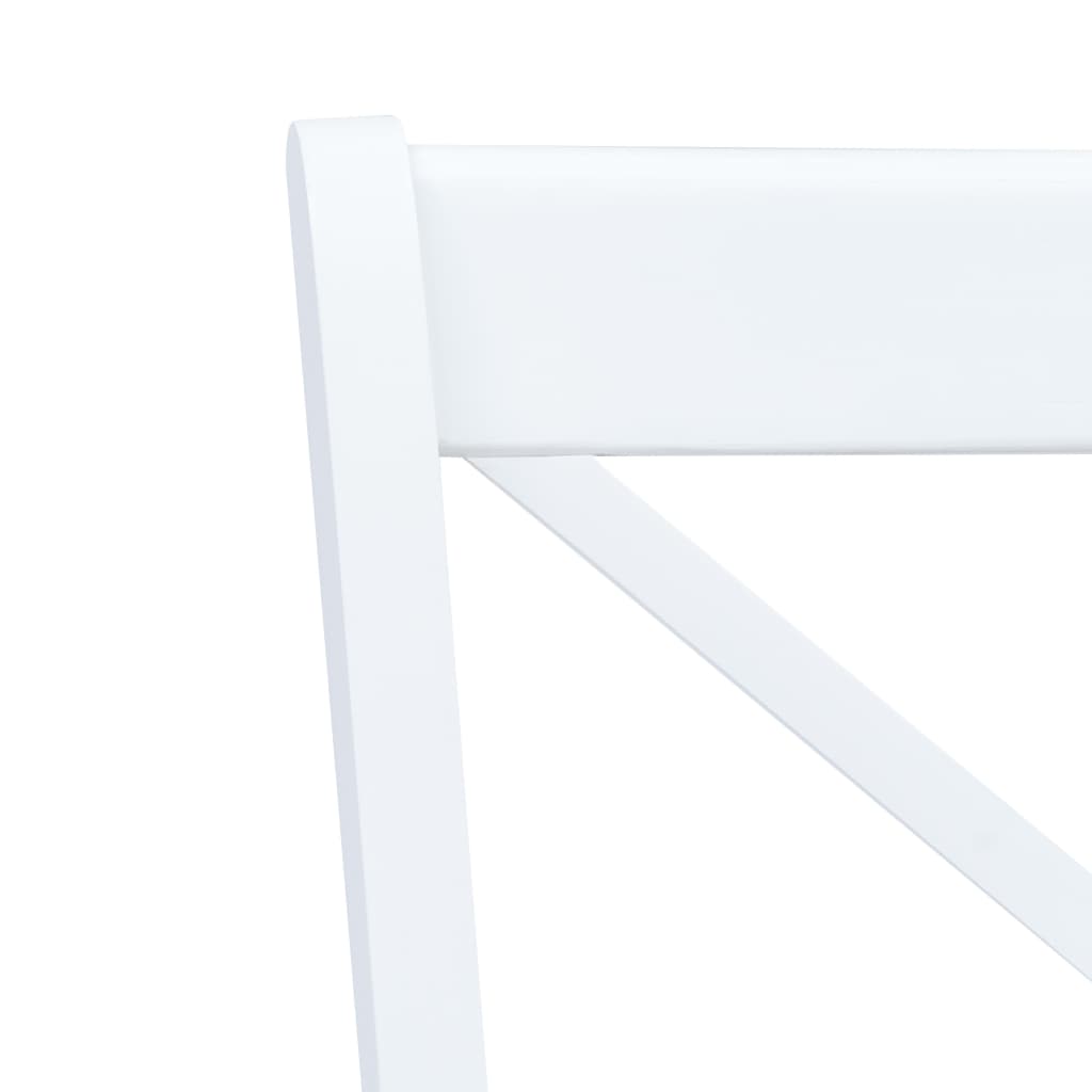 vidaXL 5-dijelni blagovaonski set od drva kaučukovca bijelo-smeđi