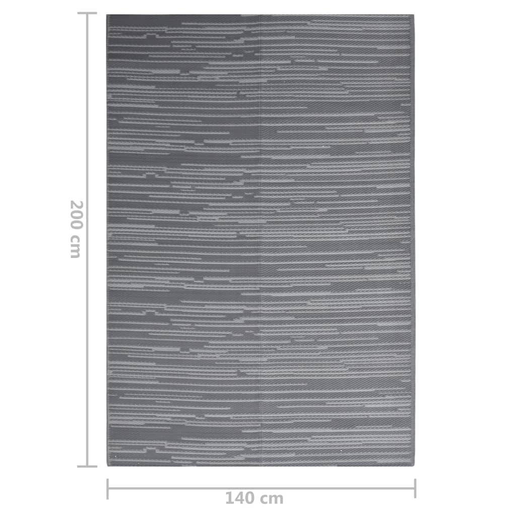 vidaXL Vanjski tepih antracit 140 x 200 cm PP