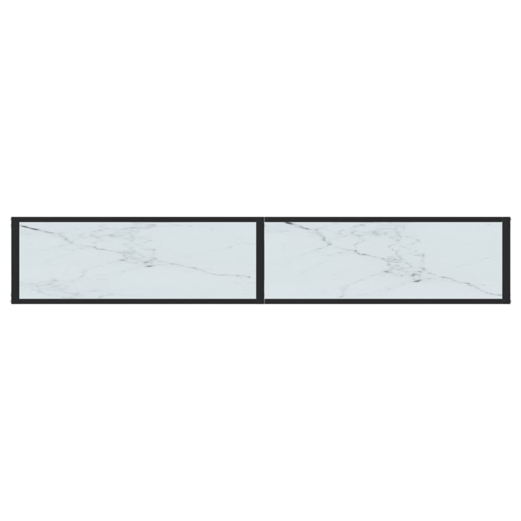 vidaXL Konzolni stol boja bijeli mramor 200x35x75,5 cm kaljeno staklo