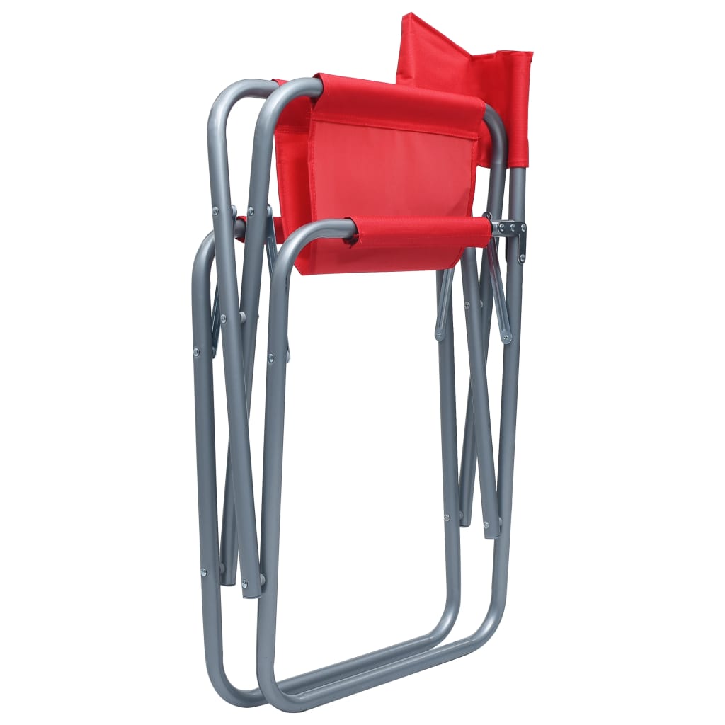 vidaXL Redateljske stolice 2 kom čelične crvene