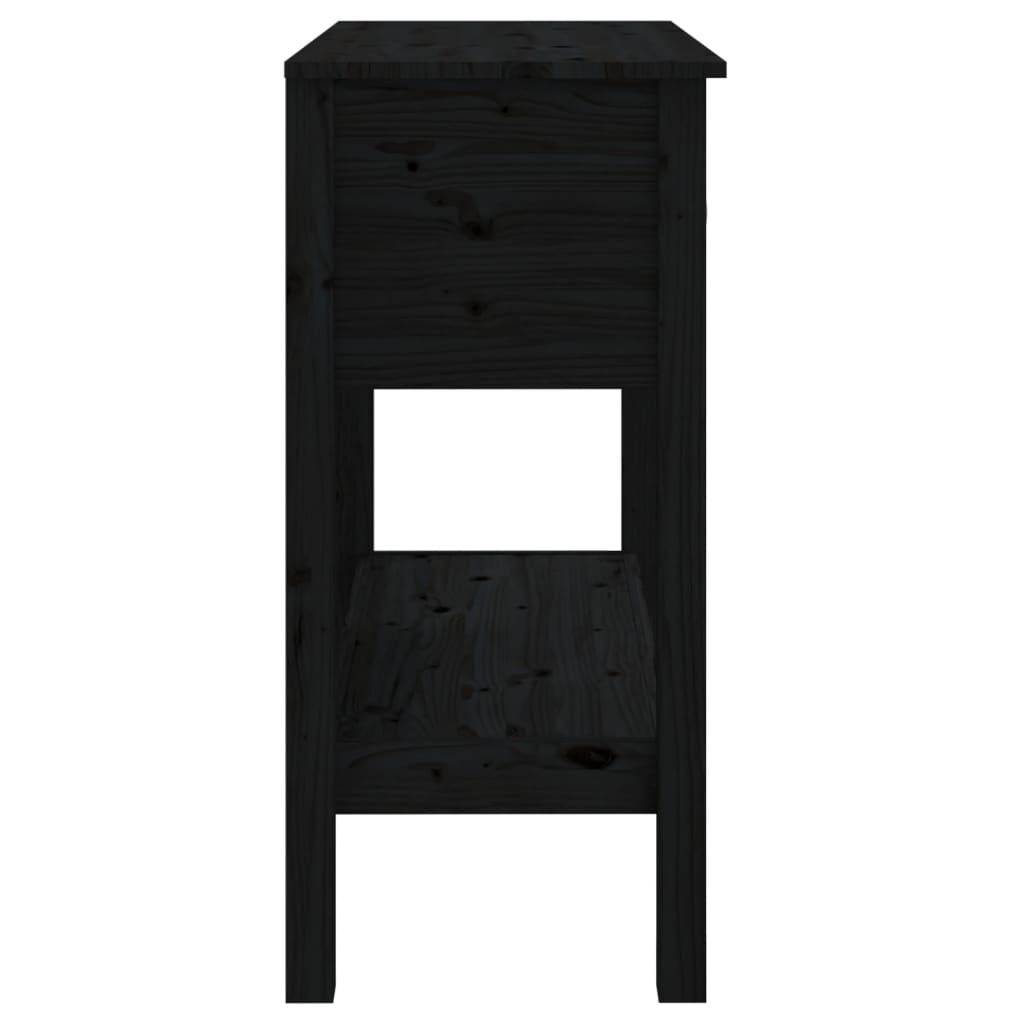 vidaXL Konzolni stol crni 75x35x75 cm od masivne borovine