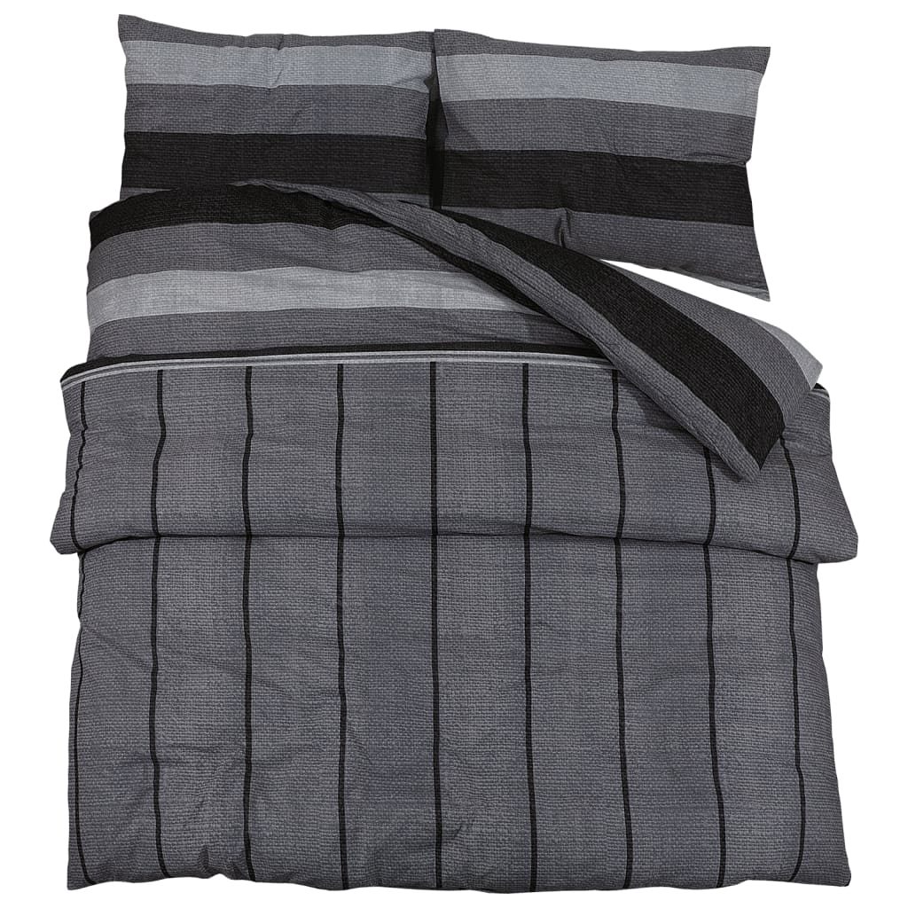 vidaXL Set posteljine za poplun tamnosivi 200x220 cm pamučni
