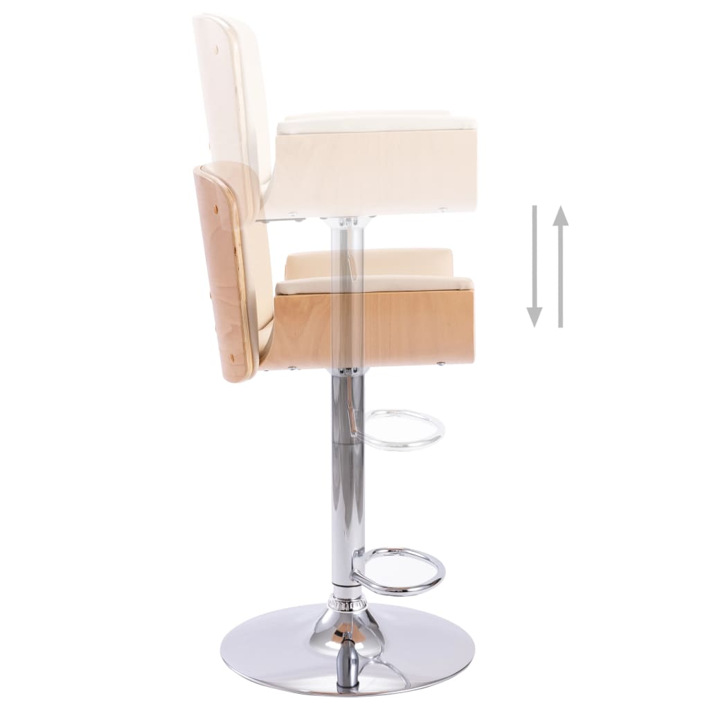 vidaXL Barski stolac od umjetne kože krem