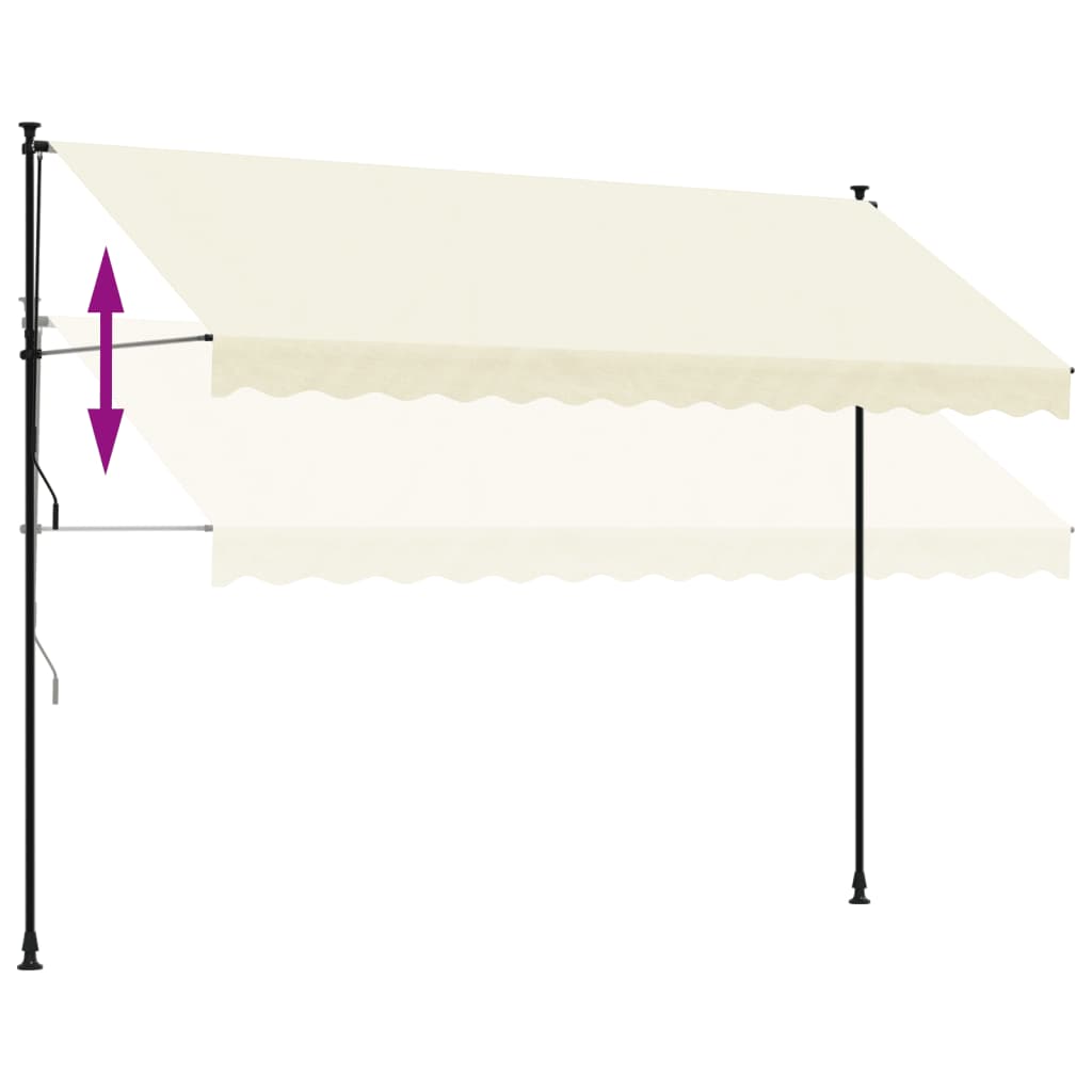 vidaXL Tenda na uvlačenje krem 350 x 150 cm od tkanine i čelika