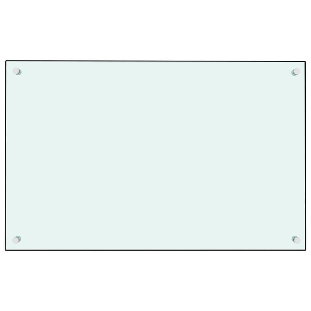 vidaXL Kuhinjska zaštita od prskanja bijela 80 x 50 cm kaljeno staklo