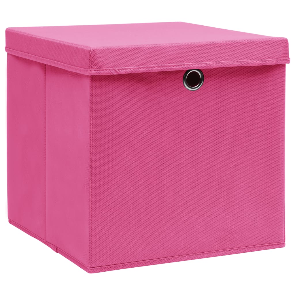 vidaXL Kutije za pohranu s poklopcima 4 kom 28 x 28 x 28 cm ružičaste