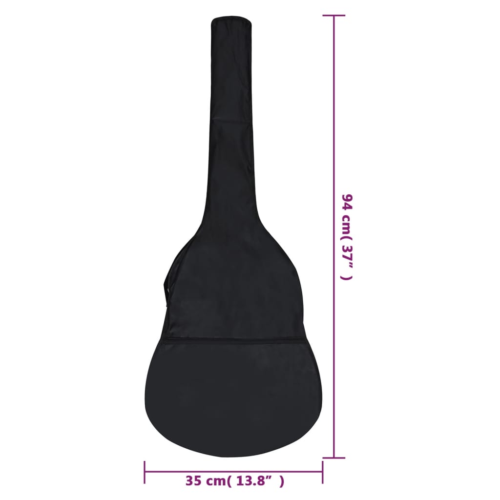 vidaXL Torba za za klasičnu gitaru 1/2 crna 94 x 35 cm od tkanine