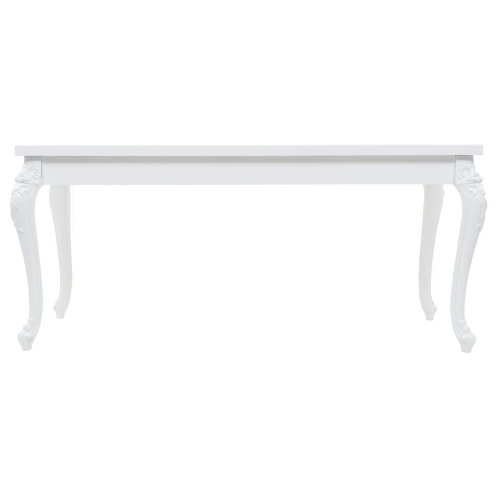 vidaXL Blagovaonski stol visokog sjaja bijeli 179 x 89 x 81 cm