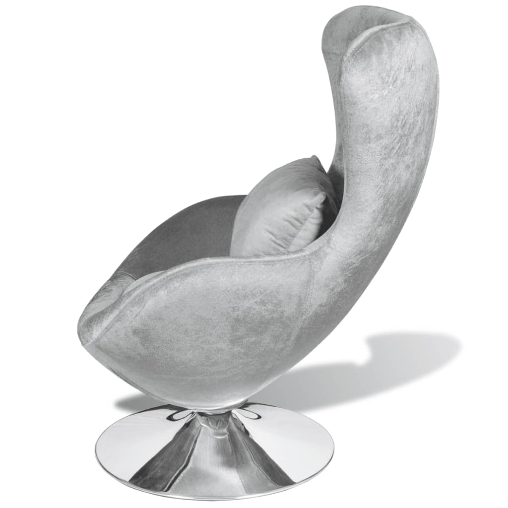 vidaXL Fotelja egg dizajn srebrna boja