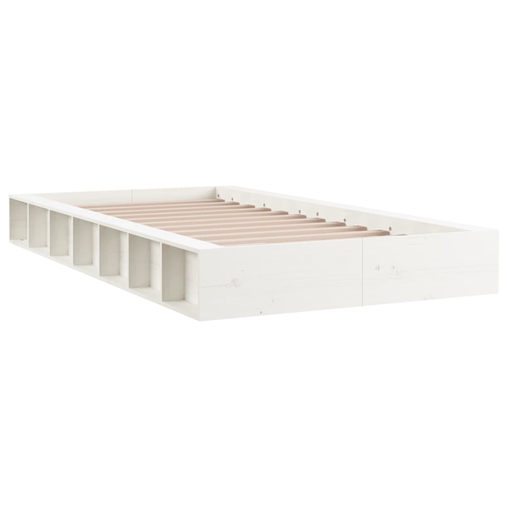 vidaXL Okvir za krevet bijeli 100 x 200 cm od masivnog drva