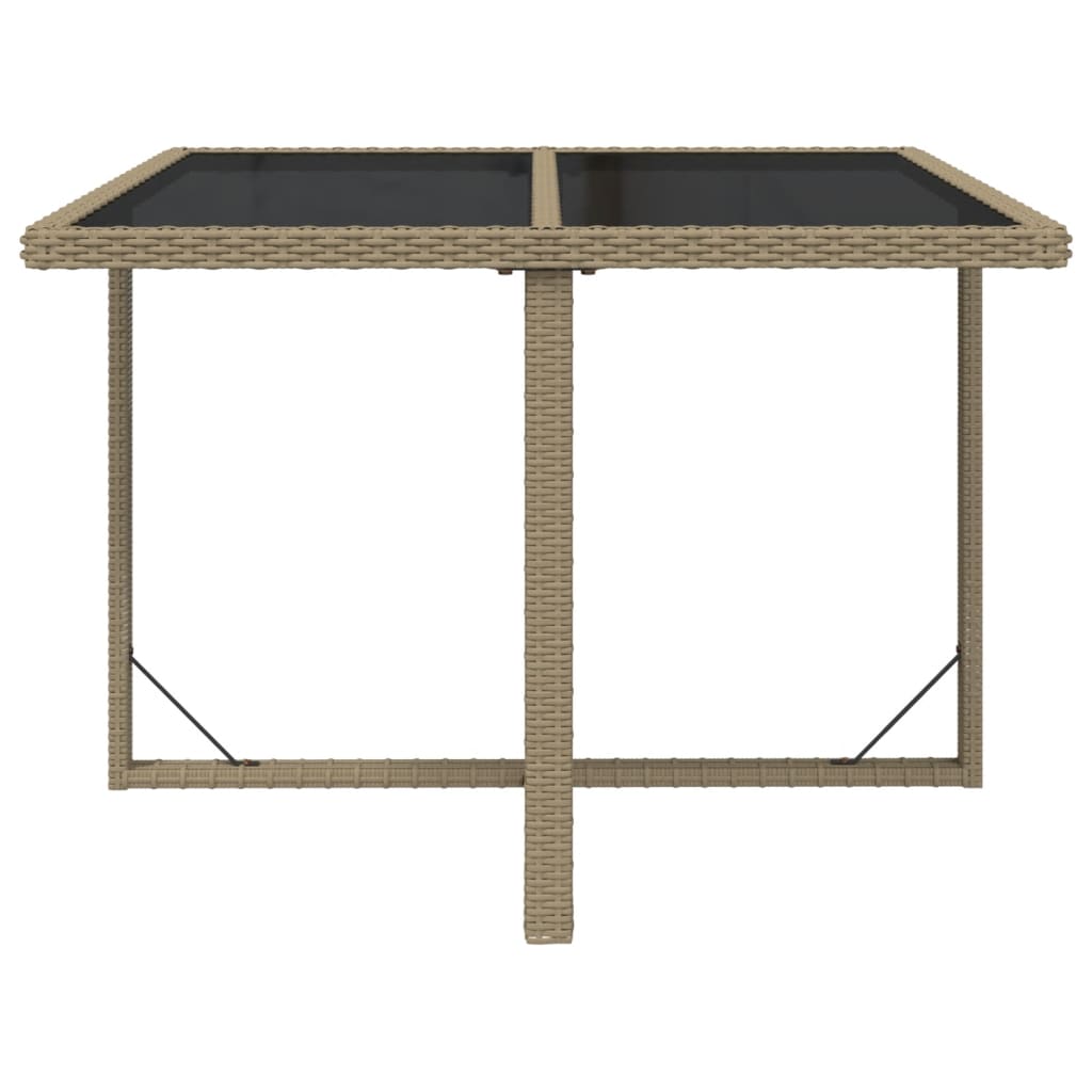 vidaXL Vrtni stol bež 109 x 107 x 74 cm od poliratana i stakla