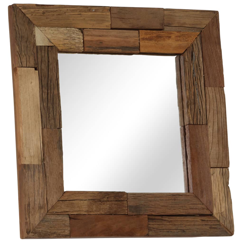 vidaXL Ogledalo od masivnog obnovljenog drva 50 x 50 cm