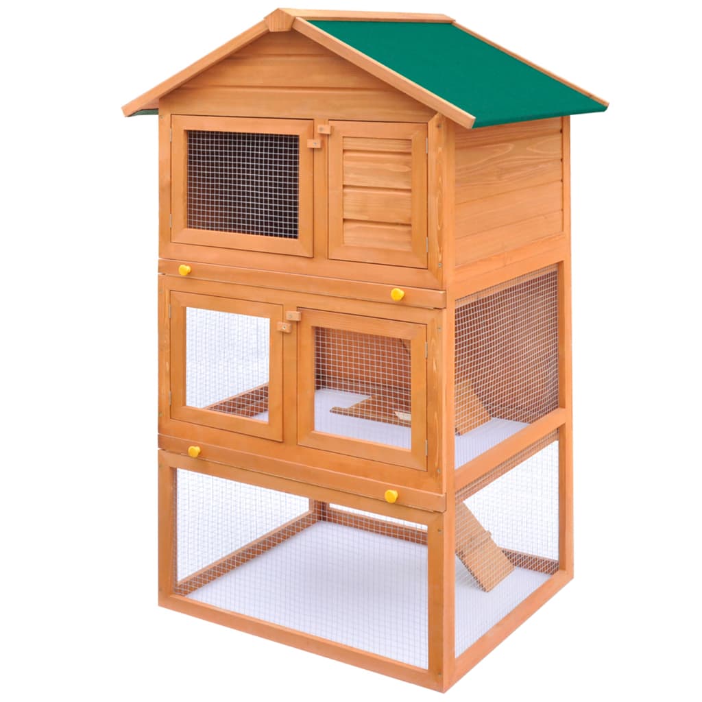vidaXL Vanjski kavez kućica za male životinje i kućne ljubimce 3 sloja drva