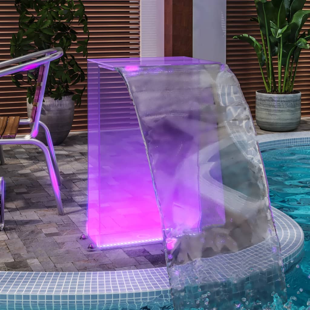 vidaXL Fontana za bazen s RGB LED svjetlima akrilna 51 cm