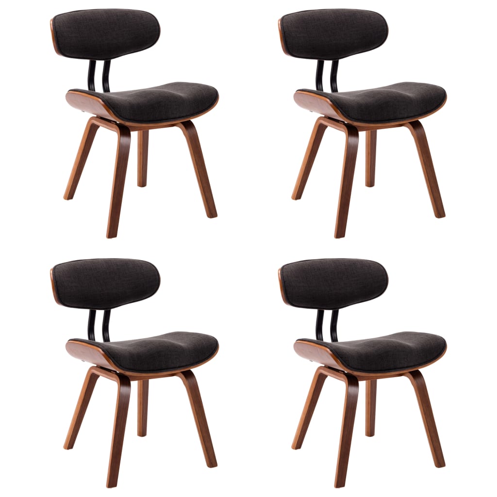 vidaXL Blagovaonske stolice od savijenog drva i tkanine 4 kom sive