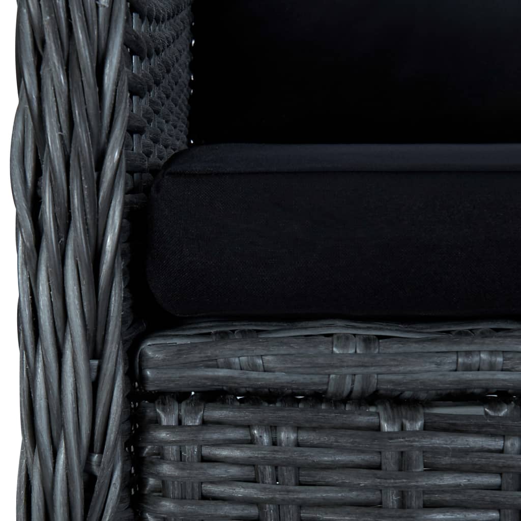 vidaXL Vrtne stolice s jastucima 2 kom od poliratana tamnosive