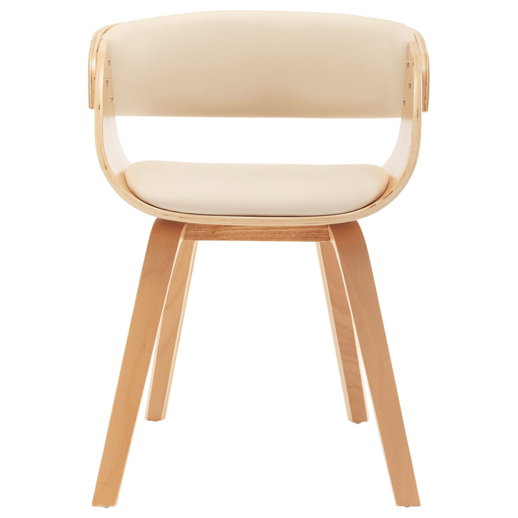 vidaXL Blagovaonska stolica krem od savijenog drva i umjetne kože