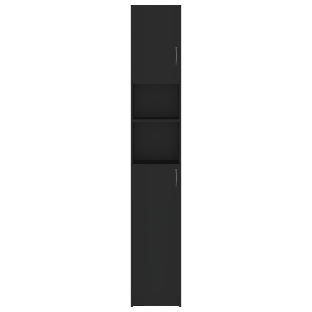 vidaXL Kupaonski ormarić crni 32 x 25,5 x 190 od konstruiranog drva