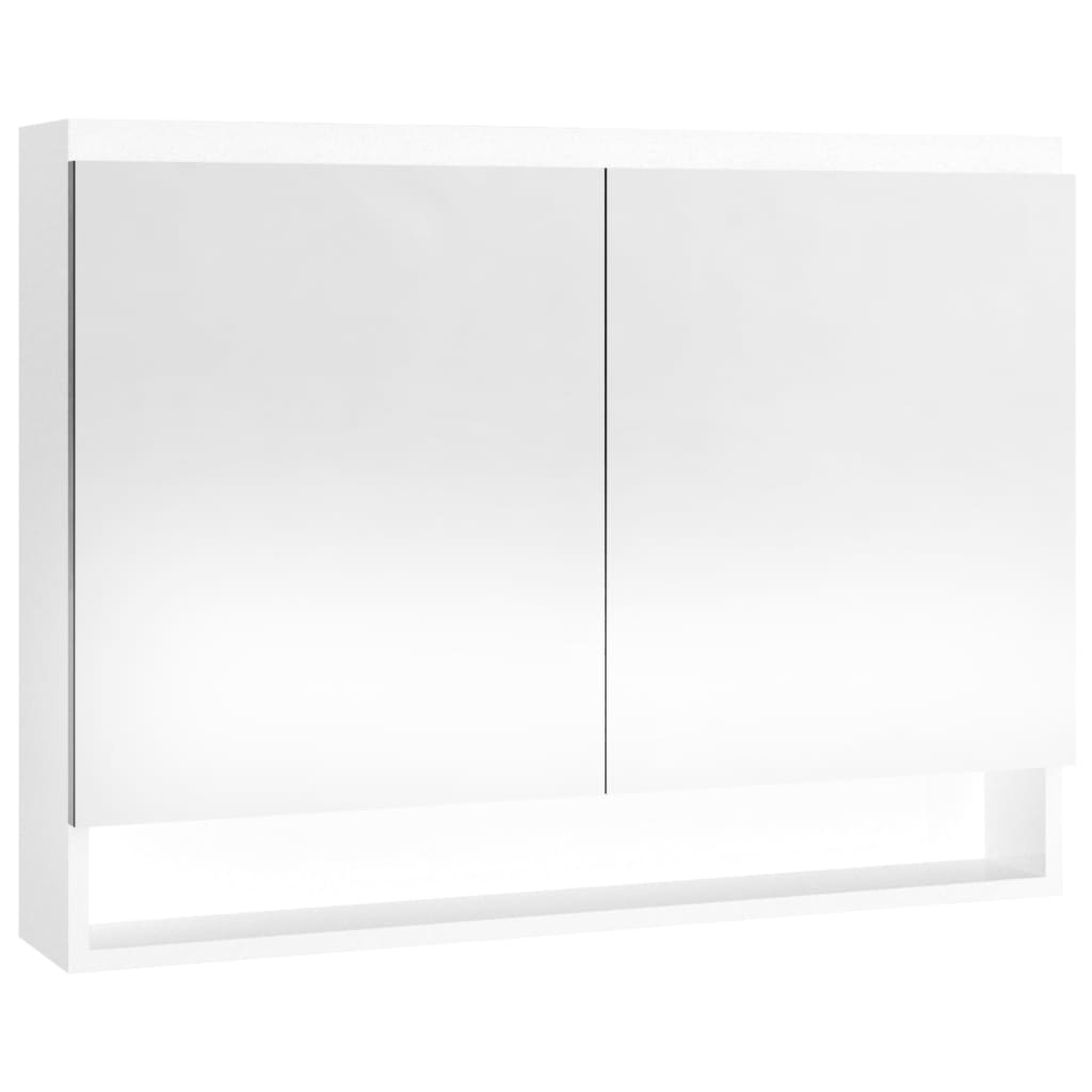 vidaXL Kupaonski ormarić s ogledalom 80 x 15 x 60 cm MDF sjajni bijeli