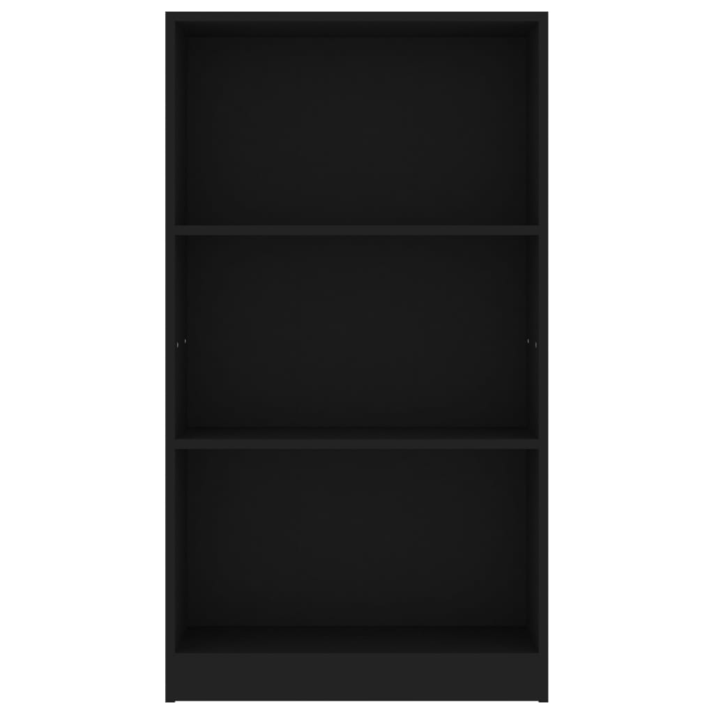 vidaXL Ormarić za knjige s 3 razine crni 60 x 24 x 109 cm drveni