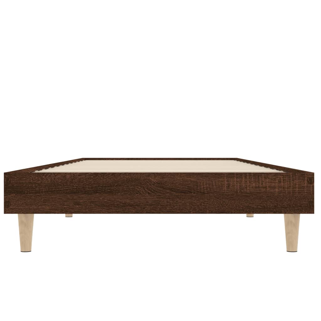 vidaXL Okvir za krevet smeđi hrast 75x190 cm konstruirano drvo