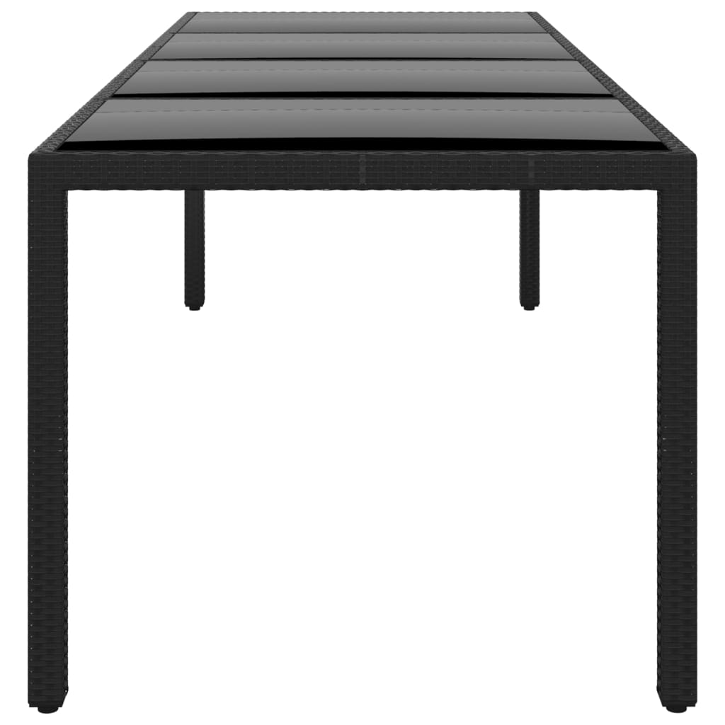 vidaXL Vrtni stol 250x100x75 cm od kaljenog stakla i poliratana crni