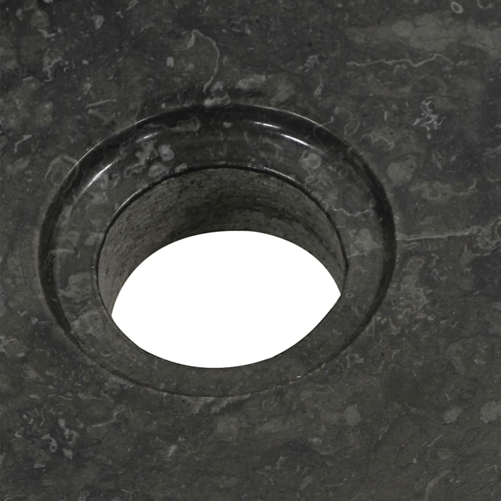 vidaXL Kupaonski ormarić od tikovine s mramornim crnim umivaonikom