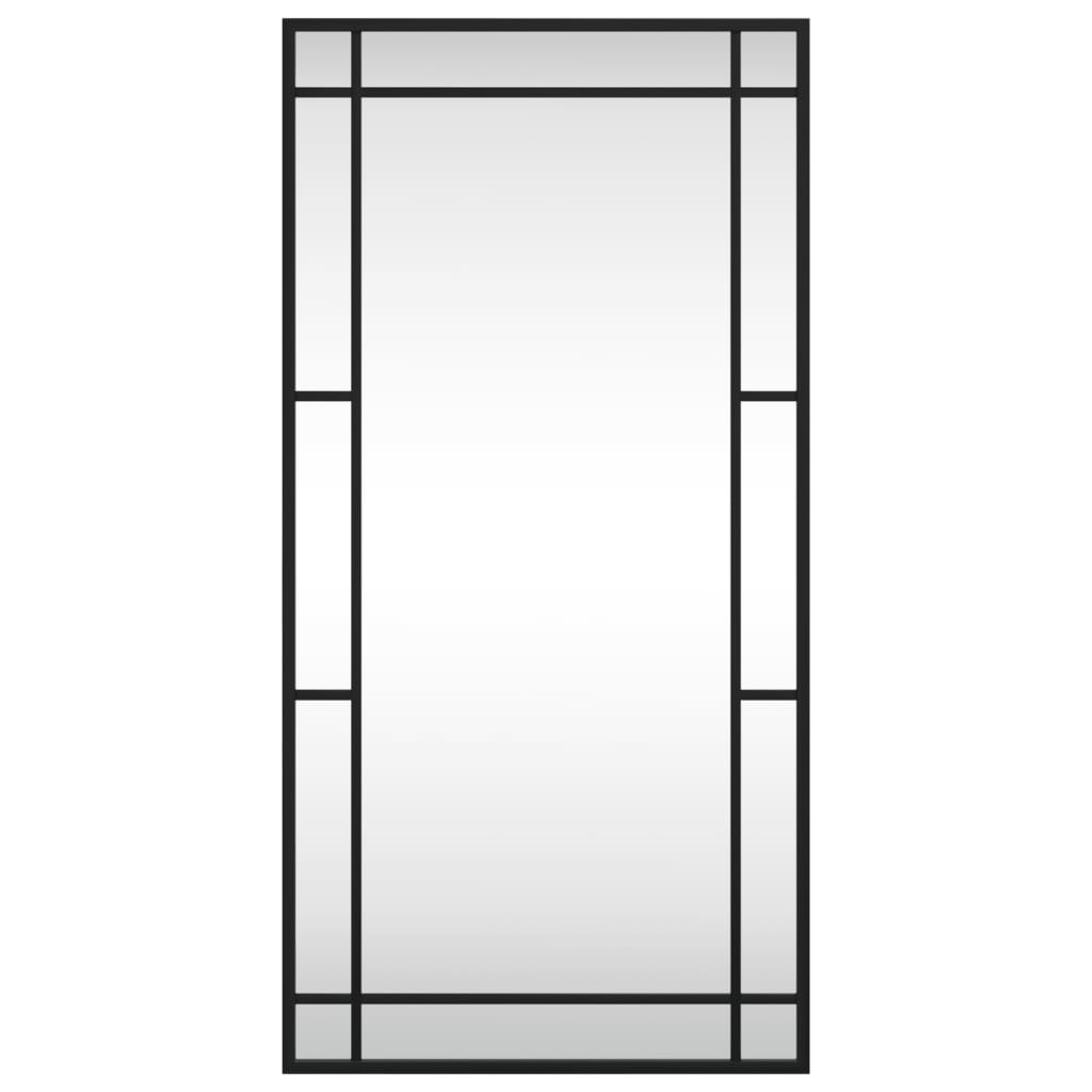 vidaXL Zidno ogledalo crno 40 x 80 cm pravokutno željezno