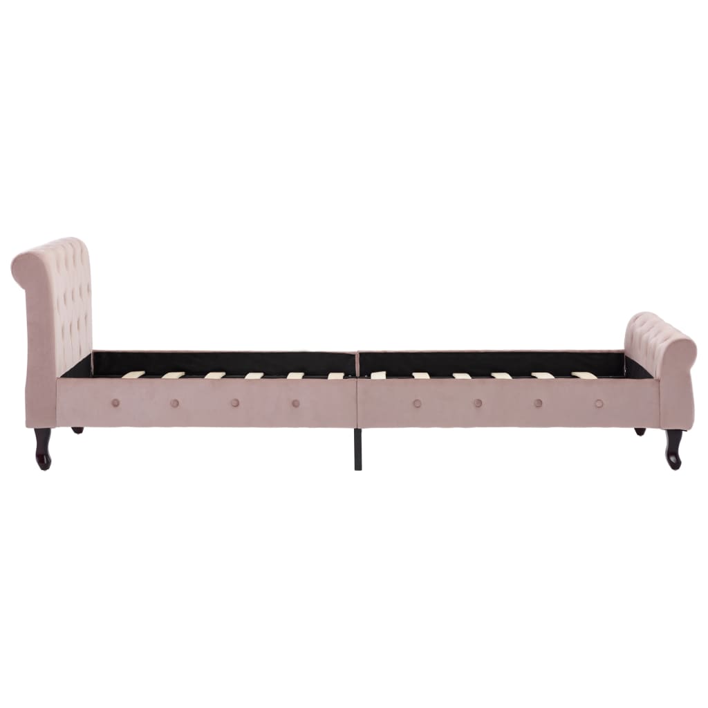 vidaXL Okvir za krevet ružičasti baršunasti 90 x 200 cm