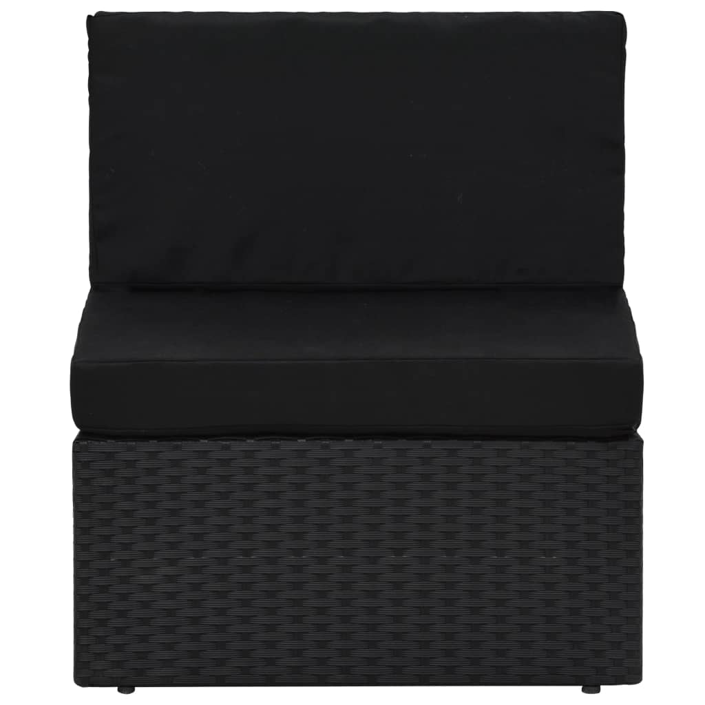 vidaXL 11-dijelna vrtna garnitura od poliratana s jastucima crna