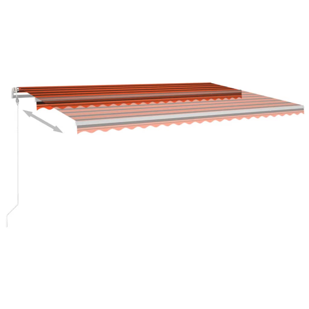 vidaXL Automatska tenda sa senzorom LED 500x300 cm narančasto-smeđa