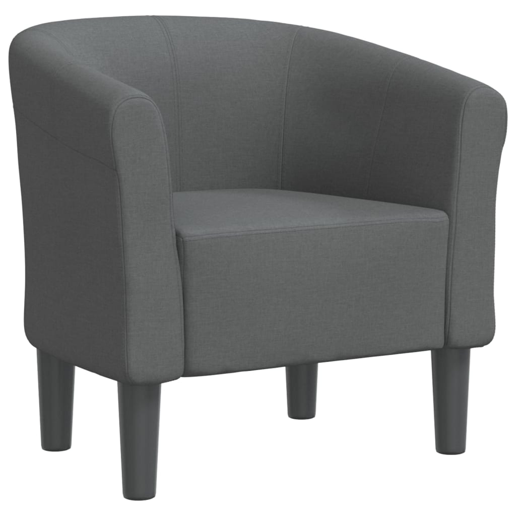 vidaXL Zaobljena stolica tamnosiva od tkanine