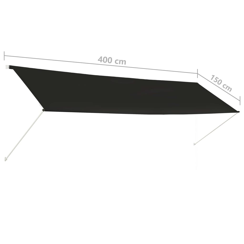 vidaXL Tenda na uvlačenje 400 x 150 cm antracit