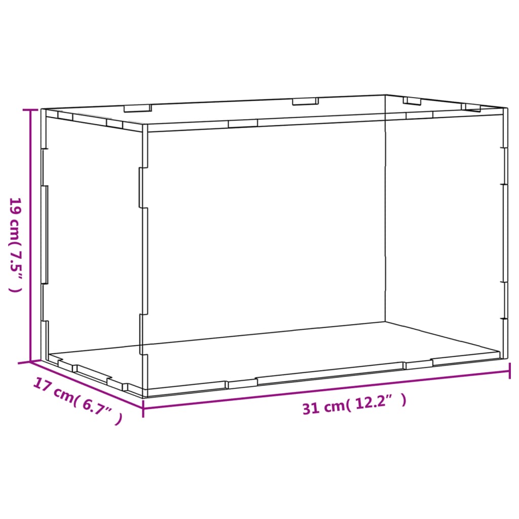vidaXL Kutija za izlaganje prozirna 31 x 17 x 19 cm akrilna