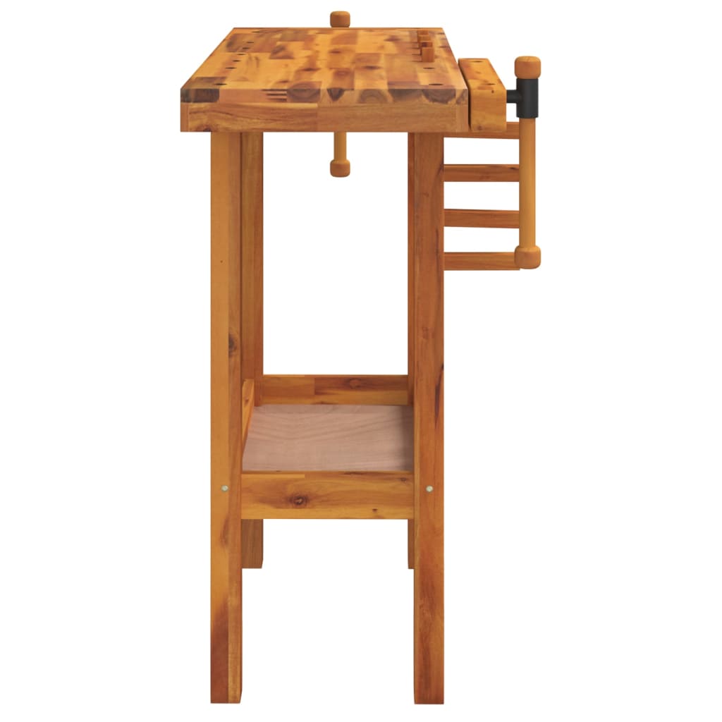 vidaXL Radni stol sa škripcima 92 x 48 x 83 cm masivno drvo bagrema
