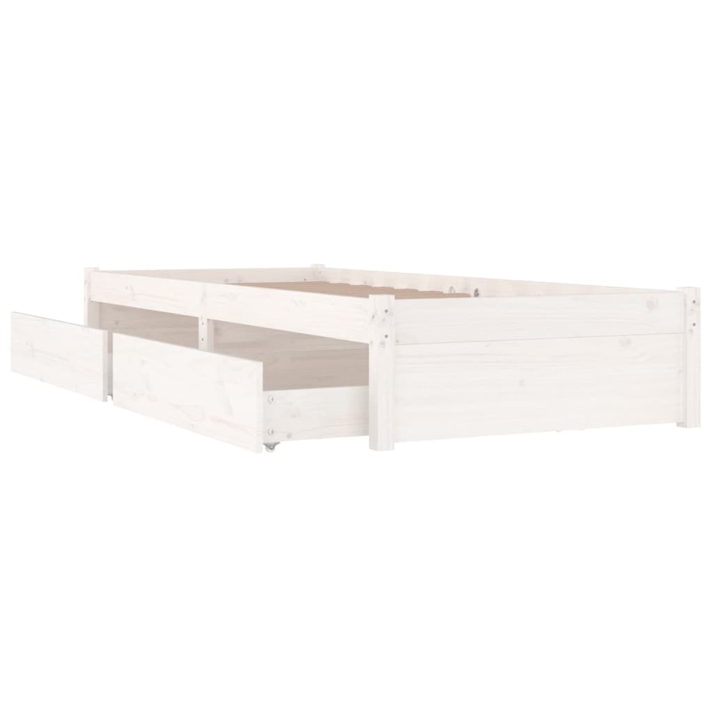 vidaXL Okvir za krevet s ladicama bijeli 90 x 190 cm jednokrevetni