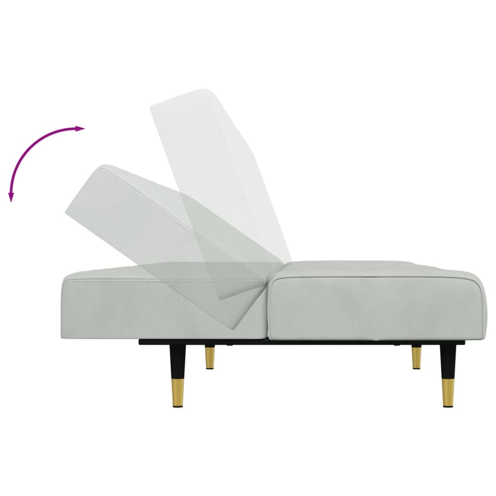 vidaXL 2-dijelni set sofa svjetlosivi baršunasti