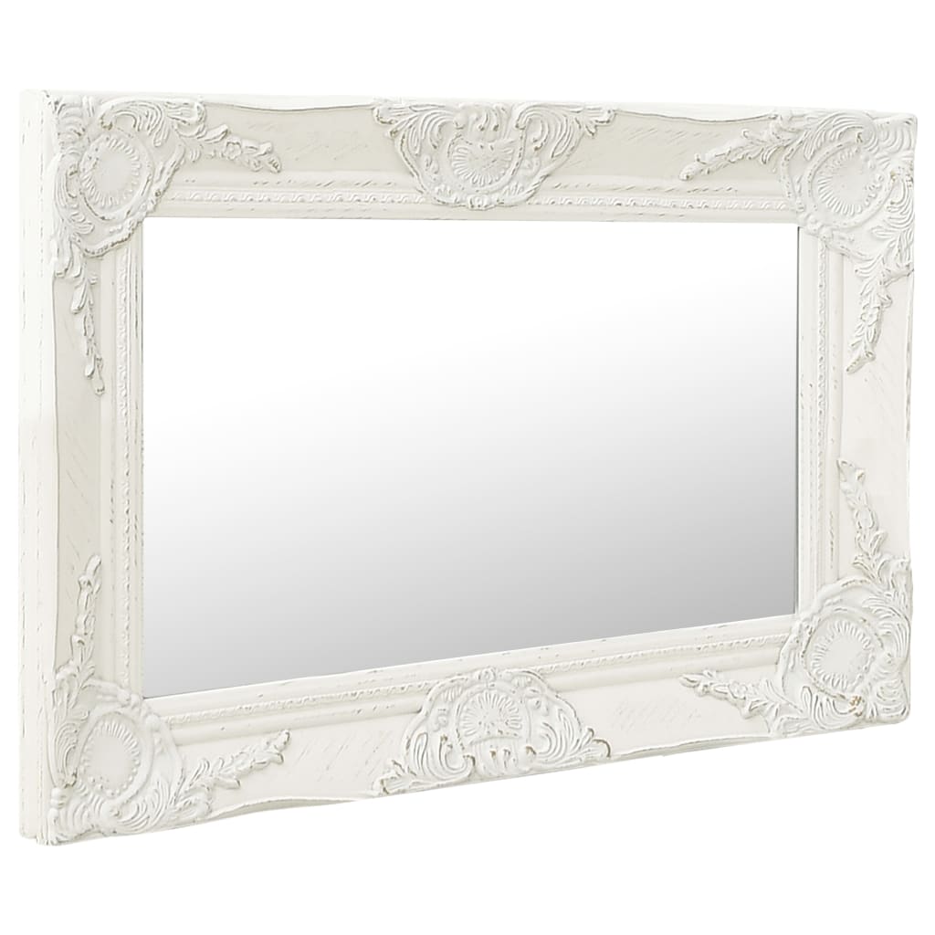 vidaXL Zidno ogledalo u baroknom stilu 60 x 40 cm bijelo