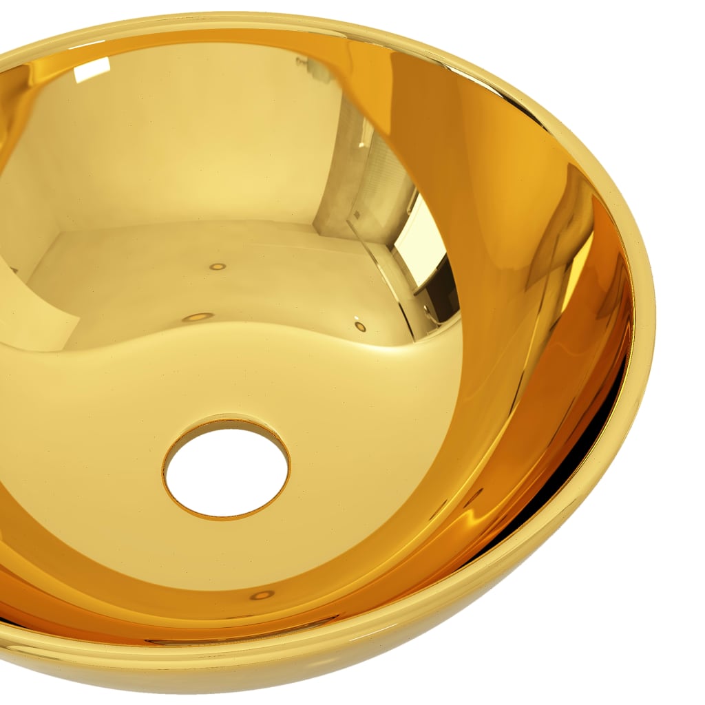 vidaXL Umivaonik 28 x 10 cm keramički zlatni
