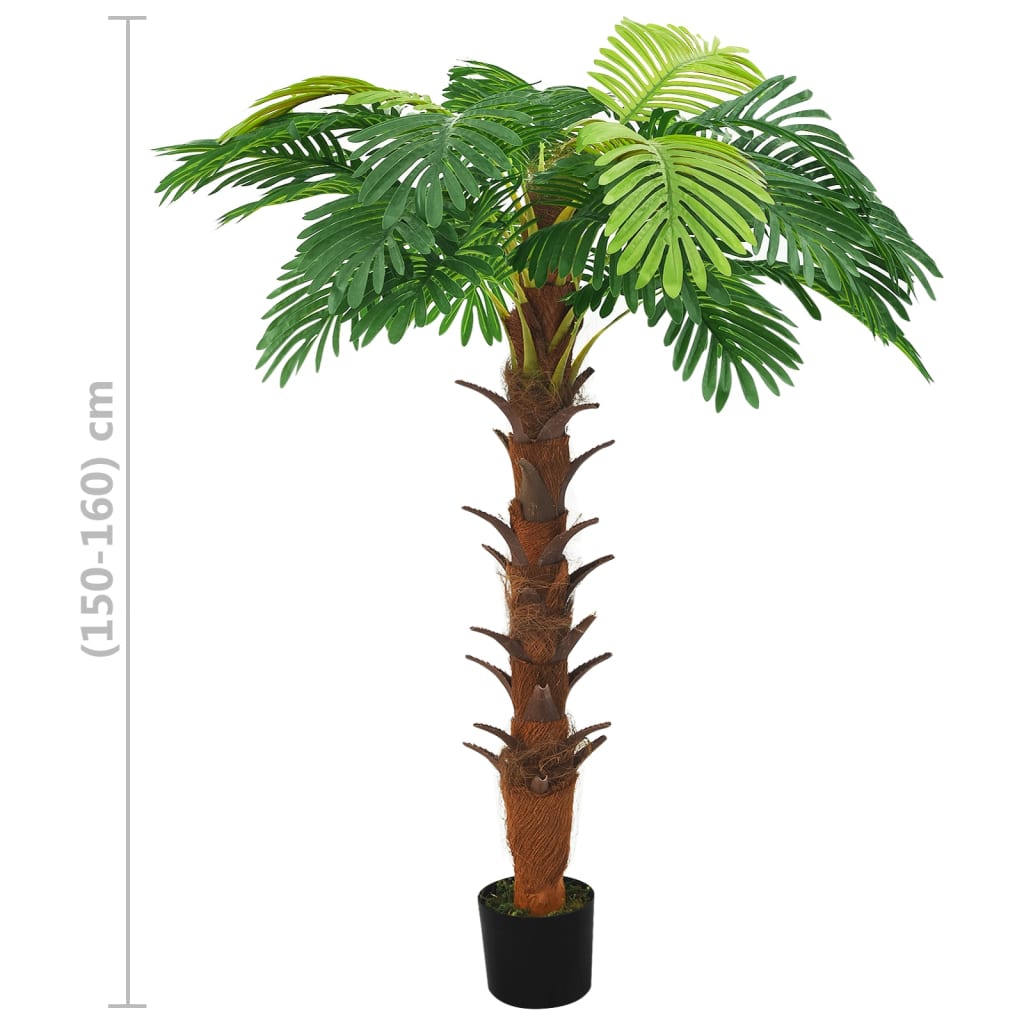 vidaXL Umjetna cikas palma s posudom 160 cm zelena