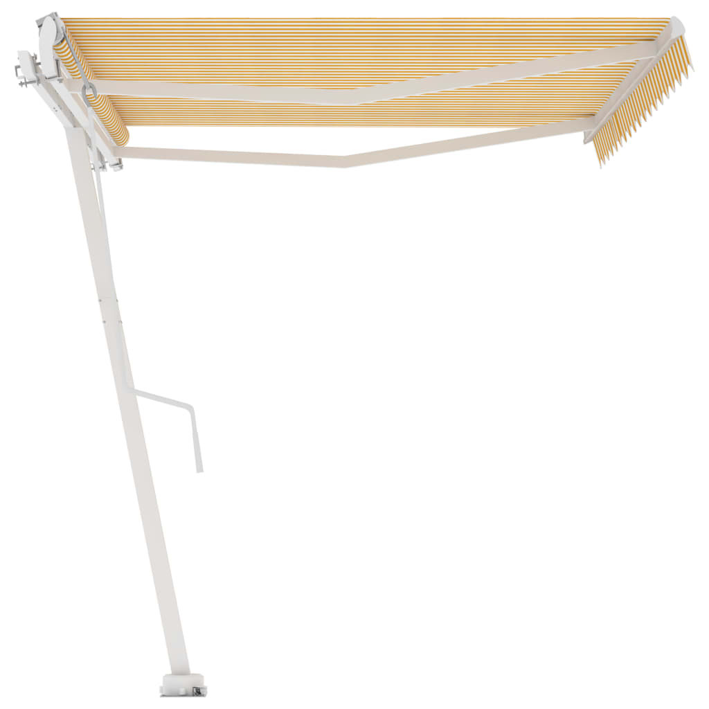 vidaXL Samostojeća automatska tenda 450 x 350 cm žuto-bijela