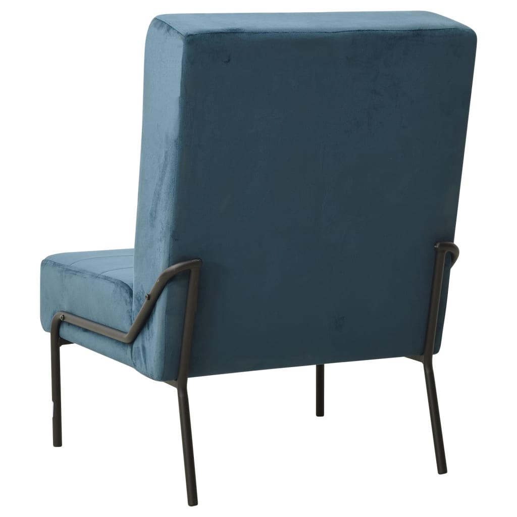 vidaXL Stolica za opuštanje 65 x 79 x 87 cm plava baršunasta
