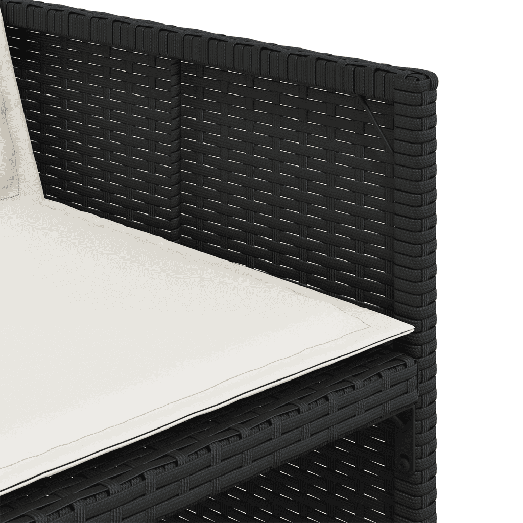 vidaXL 11-dijelni vrtni blagovaonski set s jastucima poliratan crni