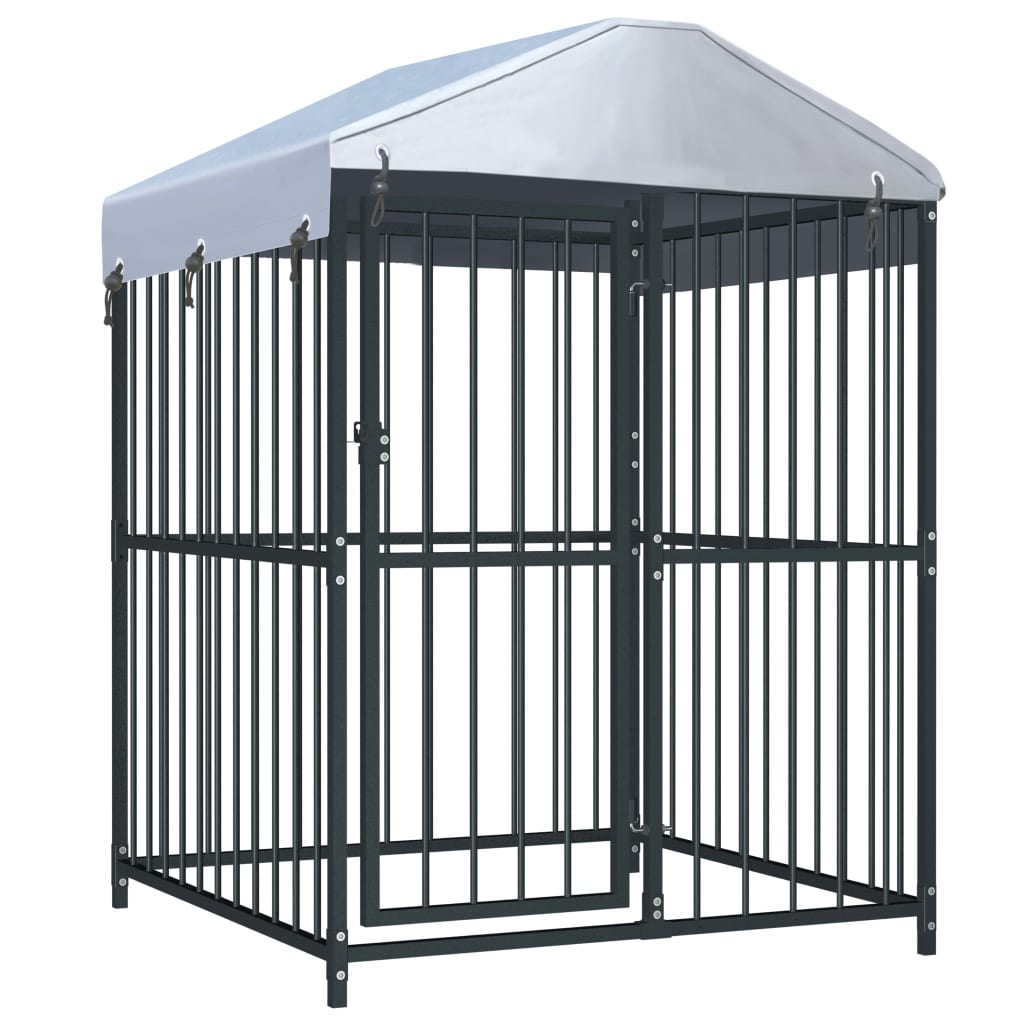 vidaXL Vanjski kavez za pse s krovom 120 x 120 x 150 cm