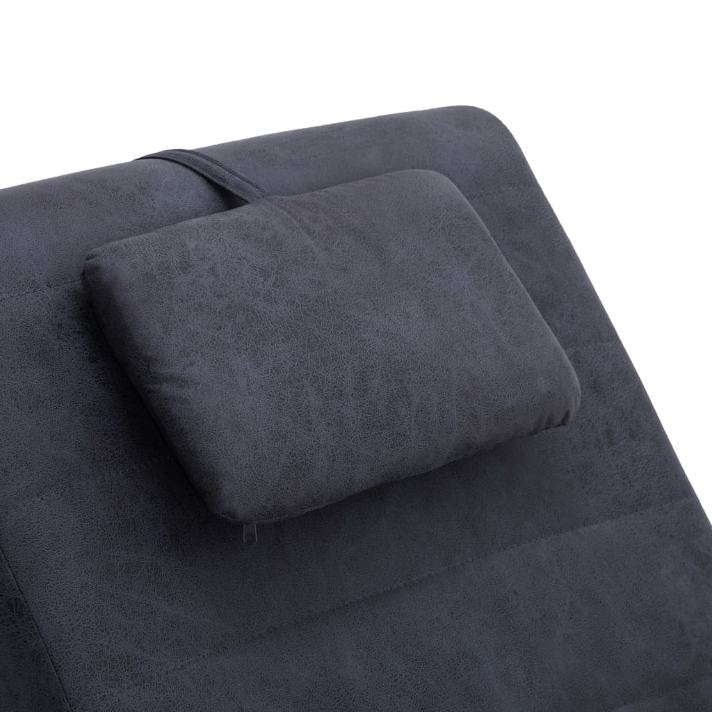 vidaXL Ležaj od umjetne brušene kože s jastukom sivi