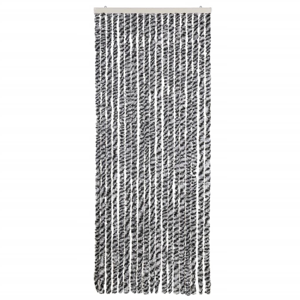 vidaXL Zastor protiv muha sivi i crno-bijeli 56x200 cm od šenila