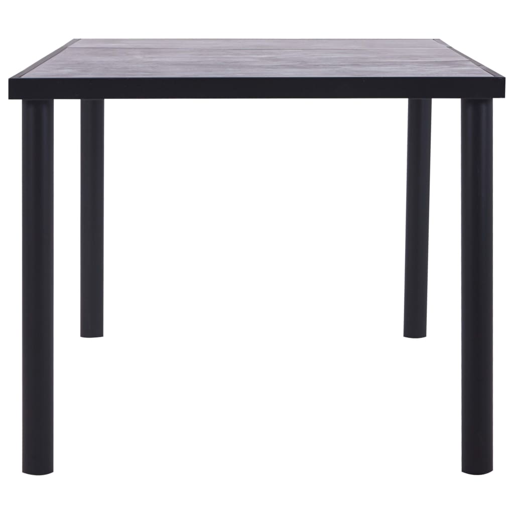 vidaXL Blagovaonski stol crni i siva boja betona 200 x 100 x 75 cm MDF