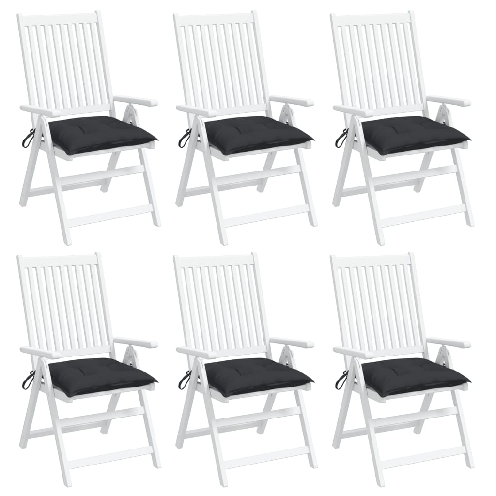 vidaXL Jastuci za stolice 6 kom crni 40 x 40 x 7 cm od tkanine Oxford